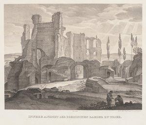 Innenansicht der römischen Bäder in Trier, 1826