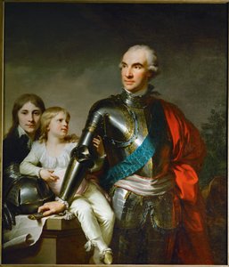 Der Graf Stanislas Felix Potocki und seine zwei Söhne Felix-Georg und Stanislas von Johann Baptist Edler von Lampi