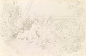 Maler überrascht vier Badende (recto)