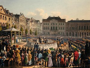 Fahnenweihe der Kasseler Bürgergarde im Jahr 1831 von Johann Christian Arnold