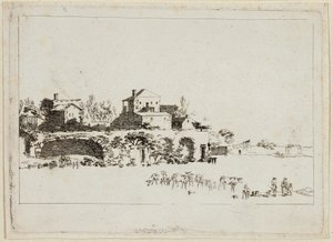 Landschaft mit Hütten von Johann Christian Brand