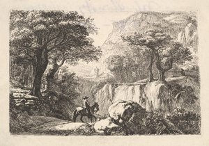 Der Reiter in der Schlucht, 19. Jahrhundert von Johann Christian Erhard