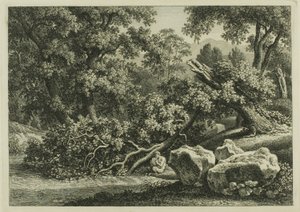 Landschaft mit Pan, der eine Flöte spielt von Johann Christian Reinhart
