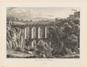 Landschaft mit Aquädukt - A civita Castellana von Johann Christian Reinhart