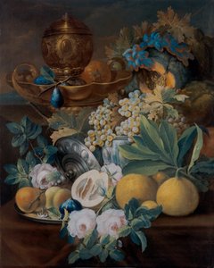 Stillleben mit Früchten und Blumen