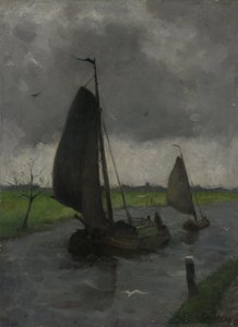 Wasserlauf mit Segelschiffen