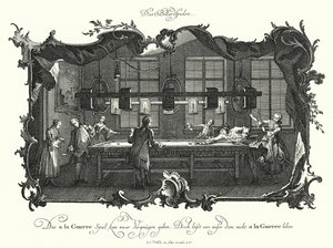 Das Billardspiel (Stich) von Johann Esaias Nilson