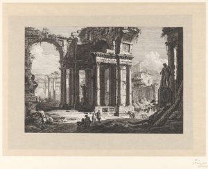 Ruinen mit dem Farnese-Herkules von Johann Ferdinand Hetzendorff von Hohenberg