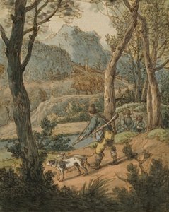 Jäger mit zwei Hunden von Johann Georg von Dillis