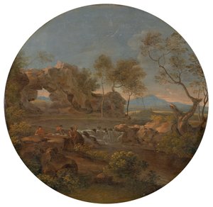 Südliche Landschaft mit Felsentor
