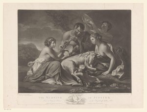 Jupiter wird von der Ziege Amalthea gesäugt von Johann Gerard Huck