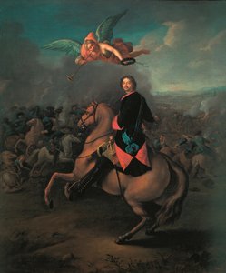 Peter I. in der Schlacht von Poltawa, 1710er Jahre von Johann Gottfried Tannauer