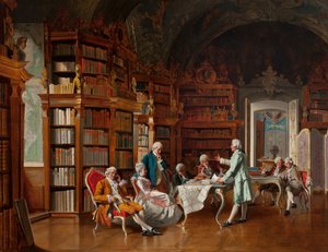 Bibliotheksszene, spätes 19. Jahrhundert