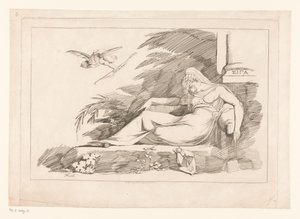 Schlafende Frau mit Cupido von Johann Heinrich Füssli