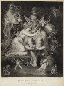 Titania küsst Bottom in Ein Sommernachtstraum von Johann Heinrich Füssli