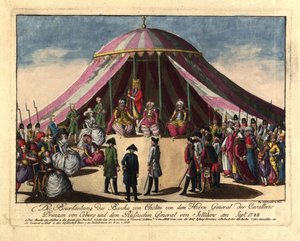 Die Absetzung des Paschas von Khotyn durch Prinz Josias von Sachsen-Coburg und General..., Sept 1788 von Johann Hieronymus Loeschenkohl