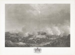 Prinz von Oranien in der Schlacht bei Quatre-Bras, 1815. Zwölf Platten von der Ankunft und Krönung von Wilhelm I. in Brüssel und den Schlachten bei Quatre-Bras und Waterloo im Jahr 1815 (Serientitel) von Johann Hürlimann