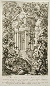 Tempel in einem Garten, graviert von Jacob Andreas Fridrich (1714-79) von Johann Jacob (after) Schubler