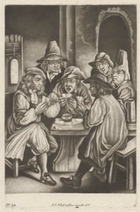 Männer beim Kartenspielen von Johann Jacobus Haid