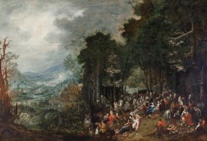 Landschaft mit Festgesellschaft
