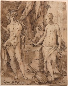 Apollo mit Erato und Amor von Johann Kellerthaler