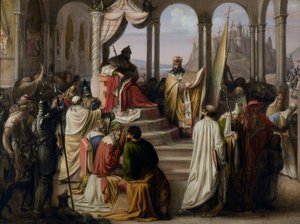 Prinz Wladimir wählt eine Religion im Jahr 988. Ein religiöser Streit am russischen Hof, 1822 von Johann Leberecht Eggink