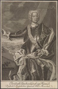 Porträt von Graf Burkhard Christoph von Münnich von Johann Martin Bernigeroth