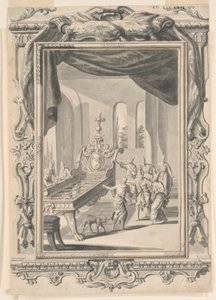 Studie für Das eiserne Bettgestell von König Og, Platte 324, Physica Sacra von Johann Melchior Füssli