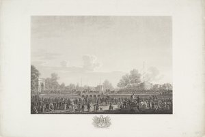 Ankunft von König Wilhelm I. in Brüssel, 1815 Zwölf Platten der Ankunft und Krönung von Wilhelm I. in Brüssel und der Schlachten bei Quatre-Bras und Waterloo im Jahr 1815 (Serientitel) von Johann Nepomuk Gibèle