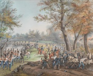 Schlacht bei Zalesie nahe Biala Podlaska im Oktober 1812 von Johann Nepomuk Hoechle