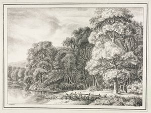 Waldlandschaft mit See, 1811-1816 von Johann Nepomuk Strixner