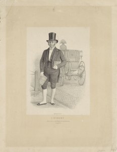 Porträt von J. Robert mit Kutsche von Johann Peter Berghaus