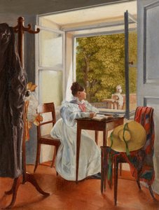 Marie Krafft an ihrem Schreibtisch von Johann Peter Krafft