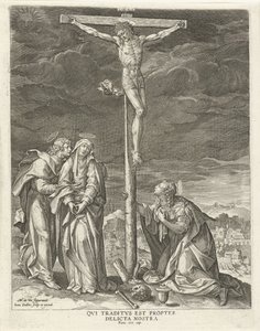 Christus am Kreuz (Serie: Leben von Christus, Evangelica Doctrinae) von Johann Sadeler (I)