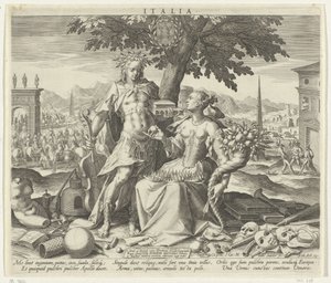 Italien, mit Venus und Apollo von Johann Sadeler (I)