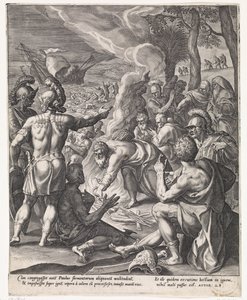 Paulus auf Malta von Johann Sadeler (I)