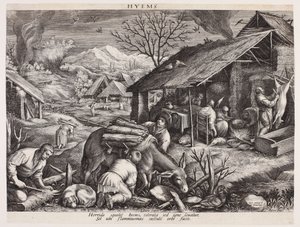 Der Winter- Hyems (Die vier Jahreszeiten) von Johann Sadeler I
