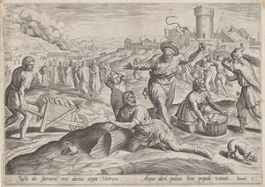 Der Aufseher des Pharao schlägt die Israeliten
