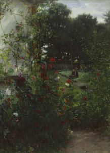 Wiese vor Leibls Atelier in Aibling