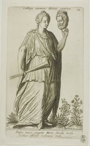 Kalliope, Muse der epischen Dichtung, Platte 12 aus Parnassus Biceps