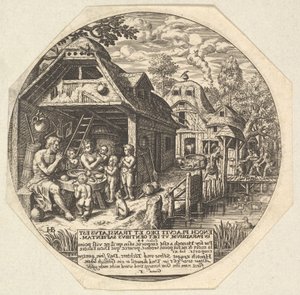 Henoch und seine Familie um einen Esstisch, ca. 1580-1623