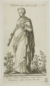 Polyhymnia, Muse der Hymnen, Platte 13 aus Parnassus Biceps
