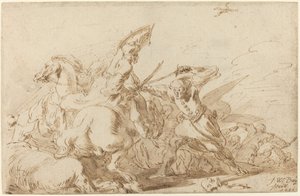 Eine Schlacht zwischen orientalischer Kavallerie und Soldaten, 1636 von Johann Wilhelm Baur