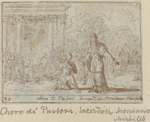 Chor der Hirten und Priester: Montano, Mirtillo, 1640 von Johann Wilhelm Baur