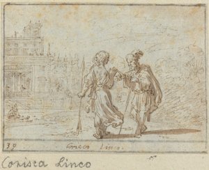 Corisca und Linco, 1640 von Johann Wilhelm Baur