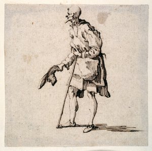 Landmann steht und zieht seinen Hut von Johann Wilhelm Baur