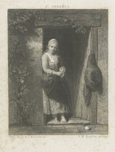 Junge Frau mit Strickarbeit