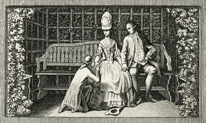 Die Leiden des jungen Werther, Kupferstich inspiriert vom Roman von Johann Wolfgang von Goethe