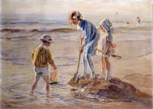 Spielen am Strand von Katwijk
