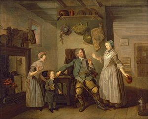 David Garrick und Mary Bradshaw in The Farmers Return von David Garrick, ca. 1762